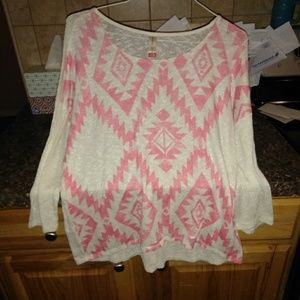 2/for $20 Pink and ivory Aztec sweater